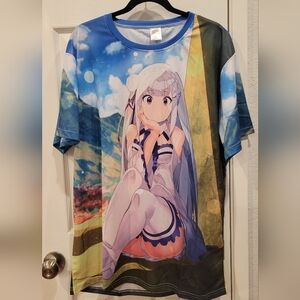 Anime Graphic Mens T-Shirt - Blue